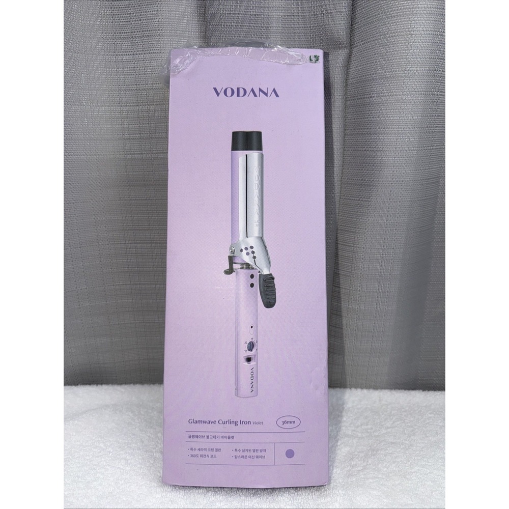 VODANA GLAM WAVE Curling Iron [36mm, Violet]  New In Box Long Wave Free Voltage